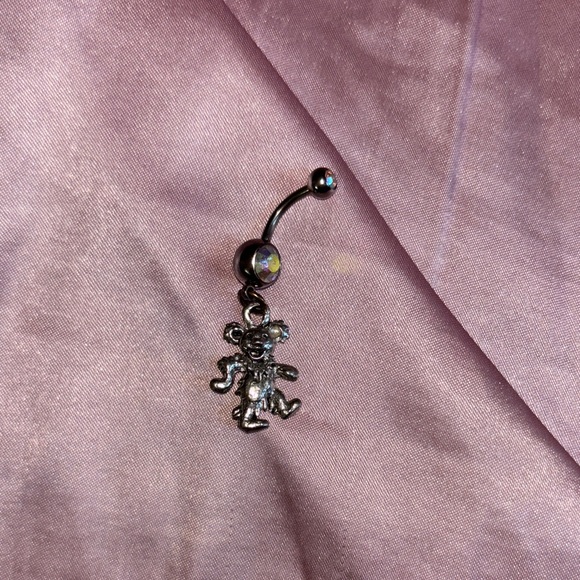 Grateful Dead Jewelry - Silver Grateful Dead Bear Belly Button Ring